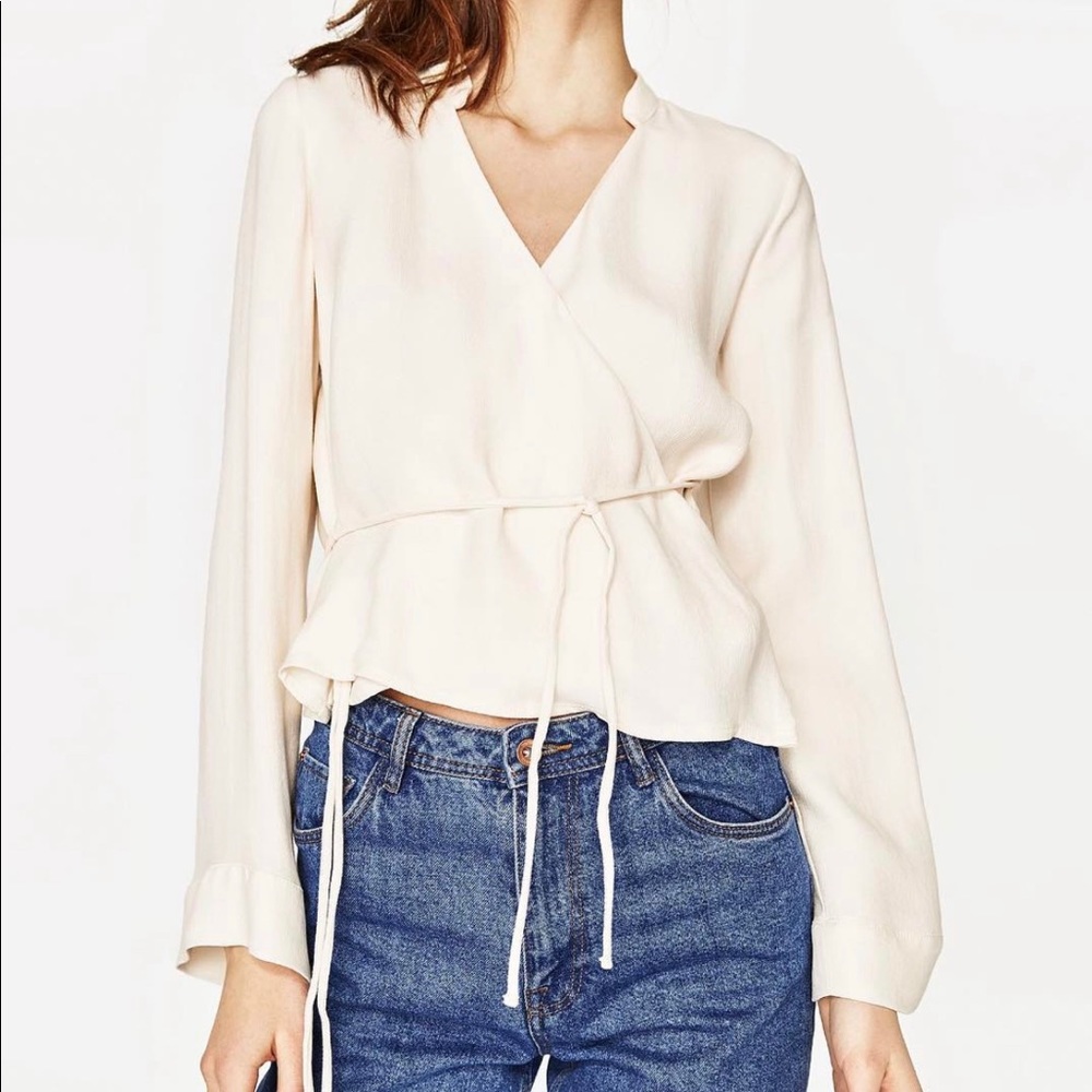 Zara Trafaluc Crepe Wrap Top